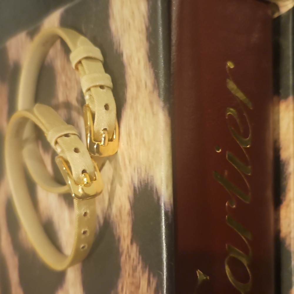 Cartier Leather Band Bracelet With Brass Clasp
